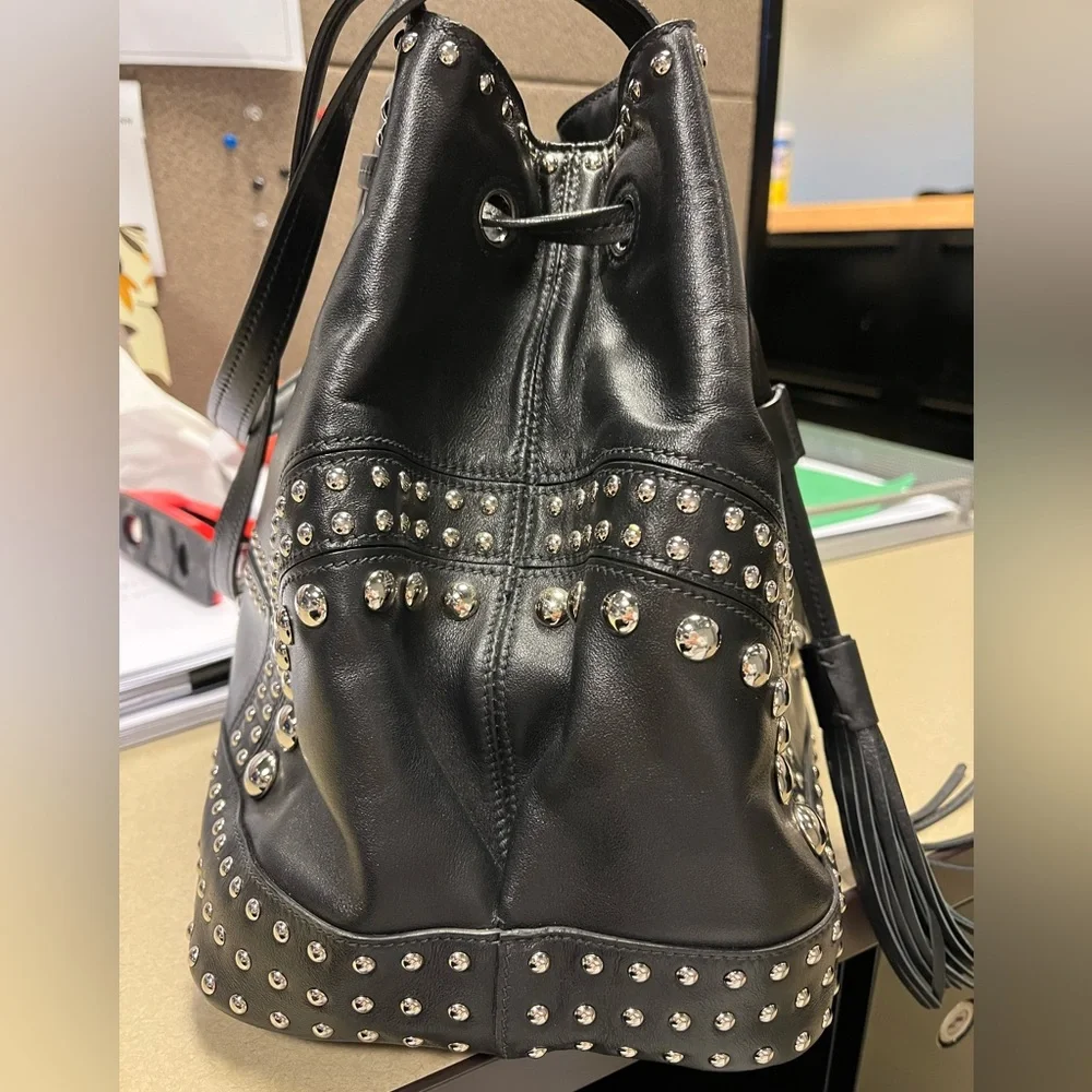Prada Studded Calf Bucket Bag - Picture 7 of 16